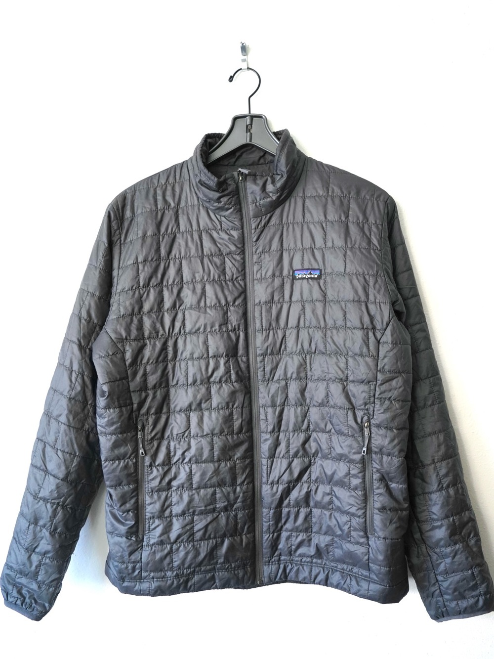 Patagonia Mens Nano Puff Jacket Gray Full Zip Puffer Coat Large